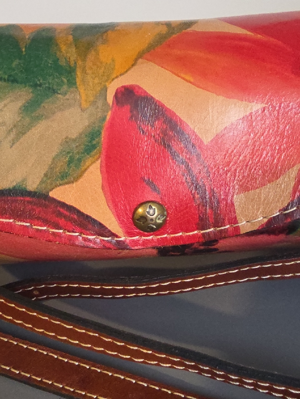 PATRICIA NASH Floral Heritage Amatrice Leather Barrel Crossbody - Picture 2 of 9